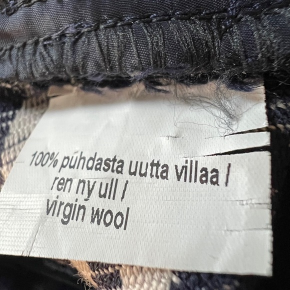 Andiata Women’s Virgin Wool Plaid Pants Navy Red White Size 38 (US 10) Trousers - Picture 3 of 8